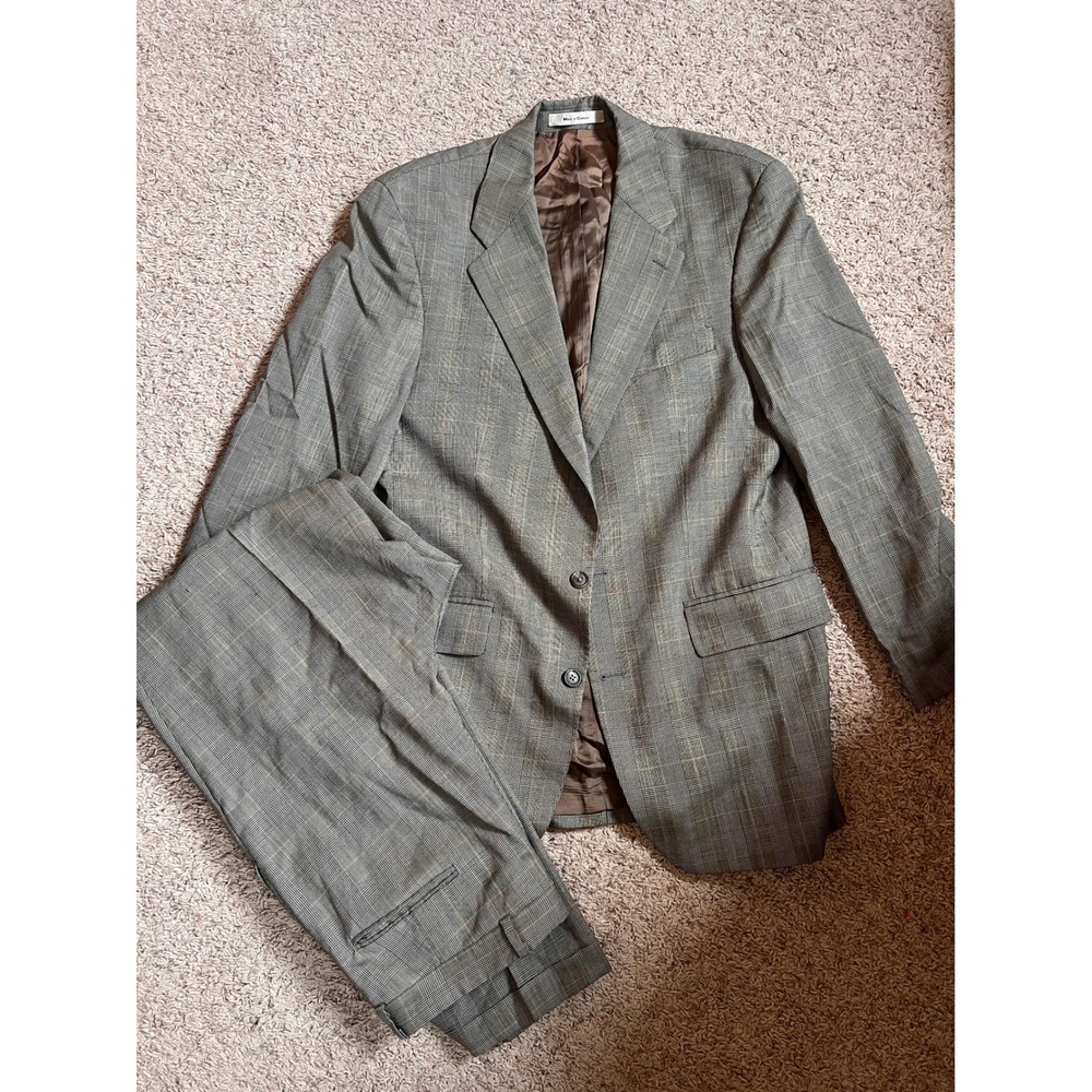 Vintage Ralph Lauren Mens Glen Plaid Wool Suit Made in Canada